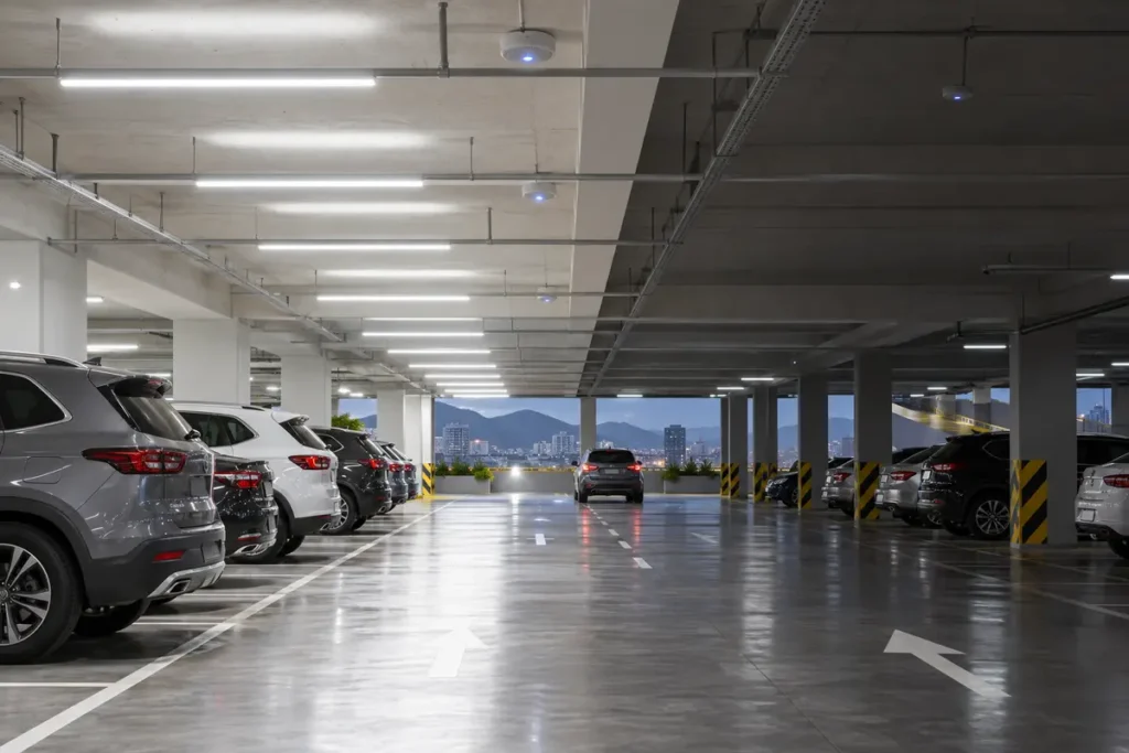 Control inteligente de iluminación LED para estacionamientos.